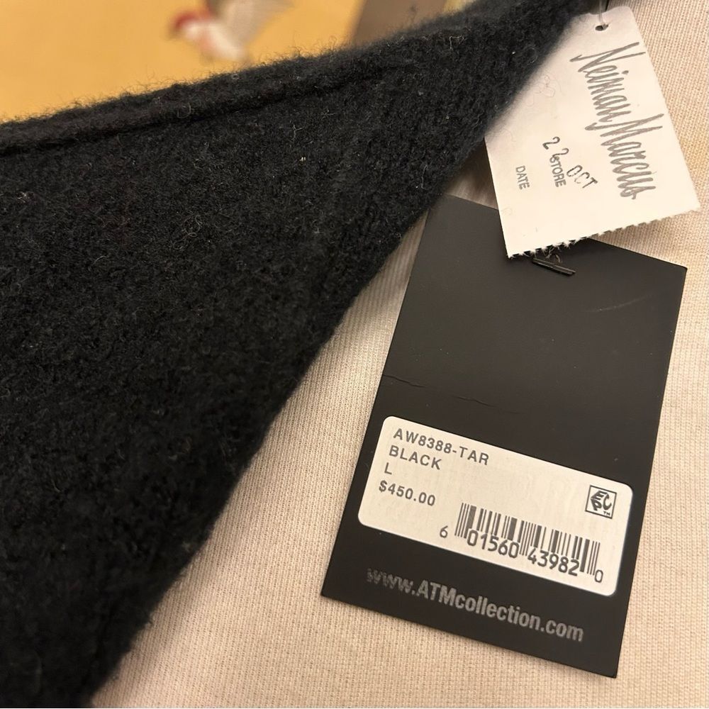 ATM Anthony Thomas Mellilo Black Long open Chunky cardigan pockets L Minimalist - Picture 10 of 13